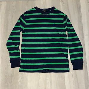Blue and green striped polo by Ralph Lauren